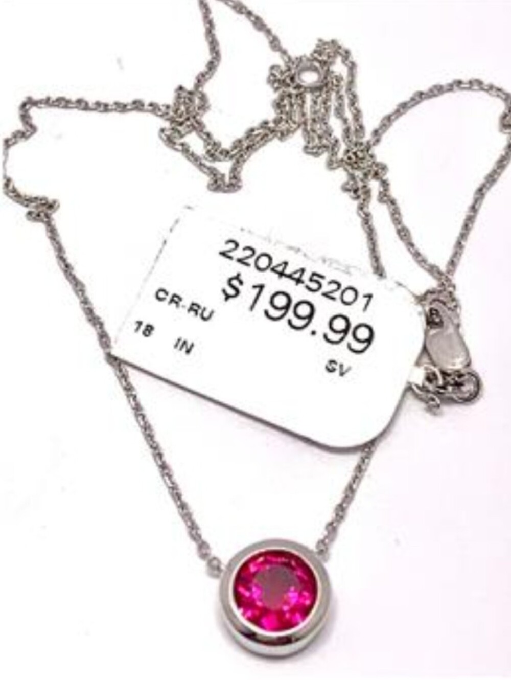 Ruby Necklace. Sterling silver. $199 Retail. - Picture 5 of 6